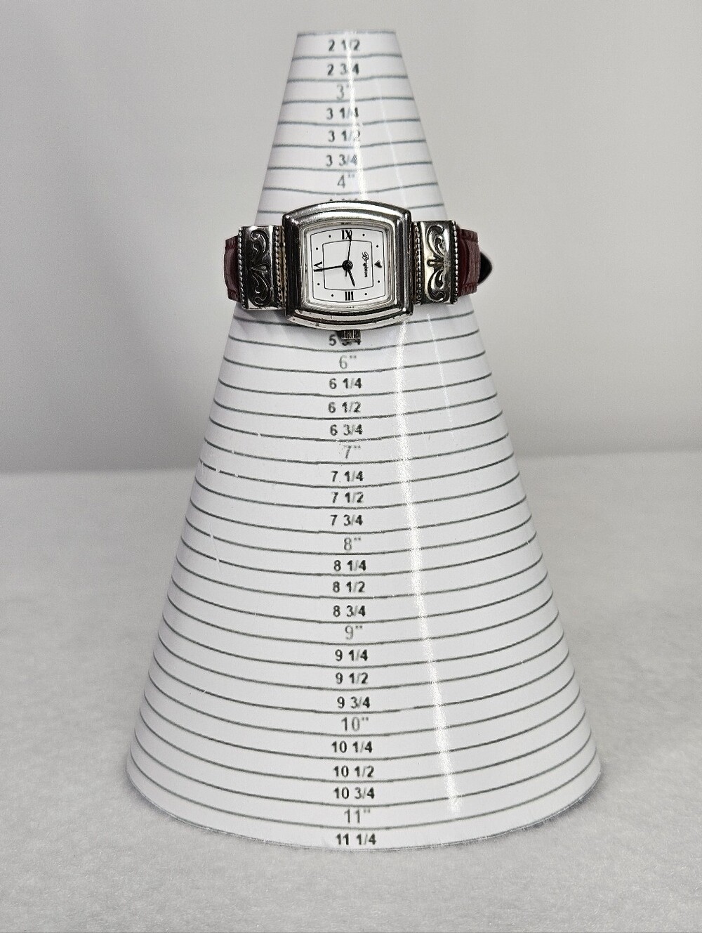 Brighton 5-7" Watch Vintage Reversible Black Red Leather Silver Plated Waterford - Picture 8 of 9